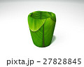 Glass green banana leaf on a white background. 27828845