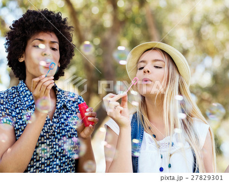 Two women friends in park 27829301
