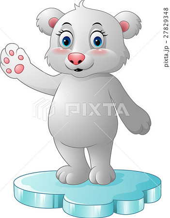 Cute polar bear waving 27829348