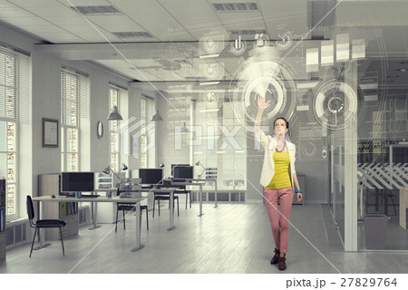 Girl in office interior mixed media Girl in office interior mixed media 27829764