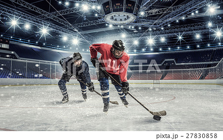 Hockey match at rink mixed media Hockey match at rink mixed media 27830858