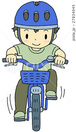 自転車 男の子 正面のイラスト素材 27834045 Pixta