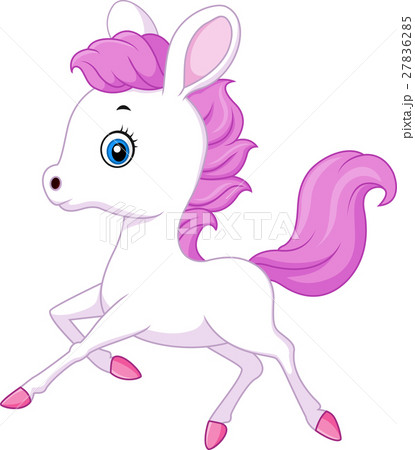 Cute baby pony jumping 27836285