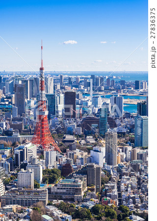 東京　青空と都市風景 27836375