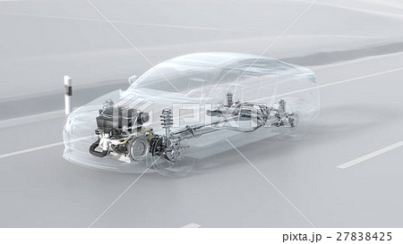 Abstract city car structure overview during drive 27838425