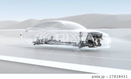 Abstract city car structure overview during drive 27838431