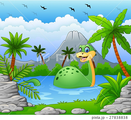 Dinosaur Having Fun In The Lakeのイラスト素材 27838838 Pixta