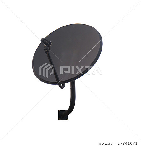 Black satellite dish antenna isolated on white Black satellite dish antenna isolated on white 27841071