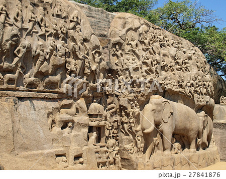 世界遺産「マハーバリプラムの建造物群」のアルジュナの苦行（インド） 27841876