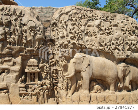 世界遺産「マハーバリプラムの建造物群」のアルジュナの苦行(インド) 世界遺産「マハーバリプラムの建造物群」のアルジュナの苦行(インド) 27841877