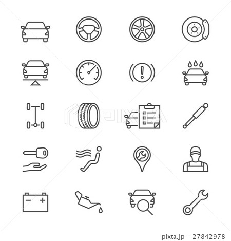 Auto service thin icons 27842978
