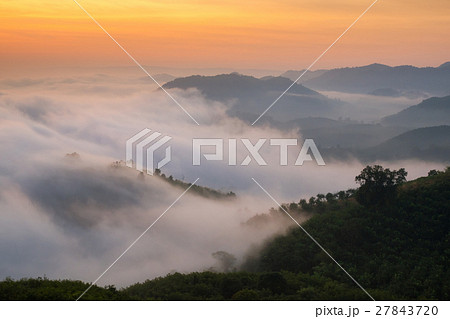 Amazing nature mist moving over mountains Amazing nature mist moving over mountains 27843720