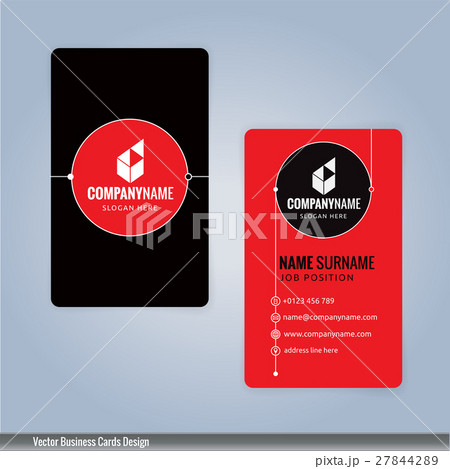 Red and Black Color modern business card template 27844289