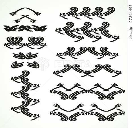 Vintage border curled set seamless vector Vintage border curled set seamless vector 27844495