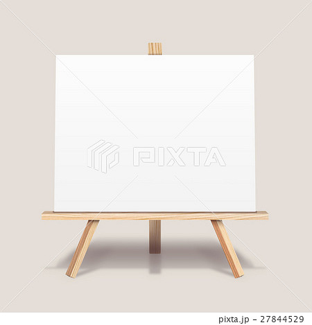 Blank white easel with canvas Stock Illustration #120695028