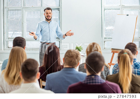 Speaker at Business Meeting in the conference hall 27847593