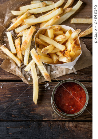 Fried chicken legs with french fries Fried chicken legs with french fries 27848145