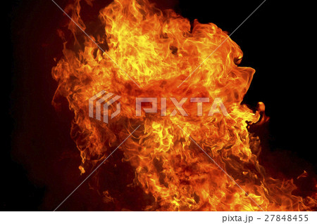 Red fire flame on black background 27848455