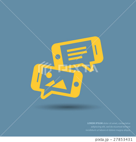 Pictograph of message or chat on smartphone Pictograph of message or chat on smartphone 27853431