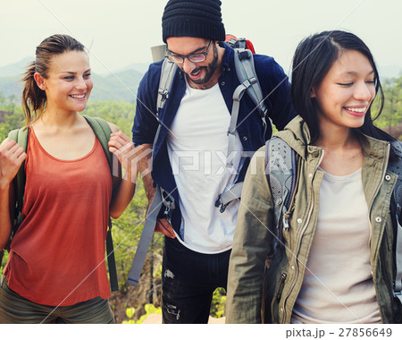 Friends Explore Nature Outdoors Concept 27856649