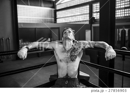 Boxer Rest Sitting Corner Rounds Break Concept 27856903