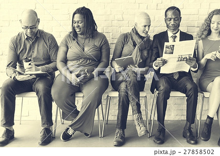 Diverse Group of People Community Togetherness Technology Sittin Diverse Group of People Community Togetherness Technology Sittin 27858502