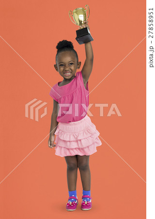 African Girl Won Prize Award Reward Portrait Concept 27858951
