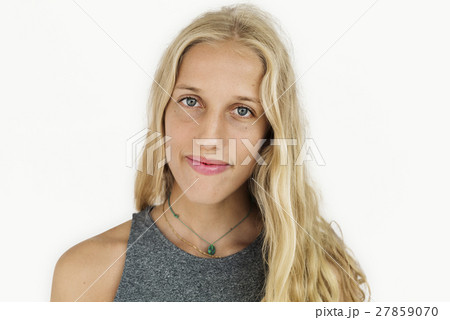 Woman Cheerful Studio Portrait Concept Woman Cheerful Studio Portrait Concept 27859070