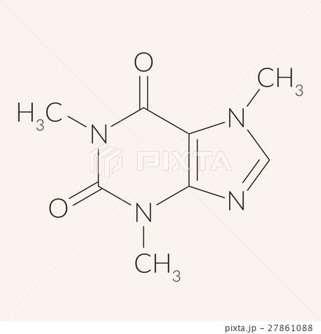 Caffeine molecule chemical structure 27861088