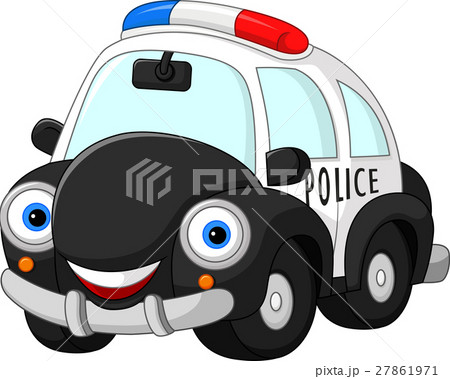 Cartoon police car character Cartoon police car character 27861971