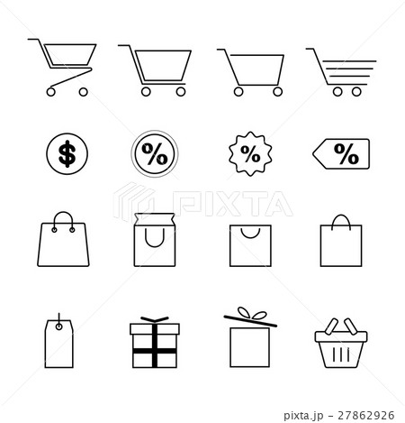shopping and festival line icon set shopping and festival line icon set 27862926