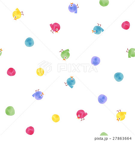 シームレスなかわいいひよこのパターンのイラスト素材