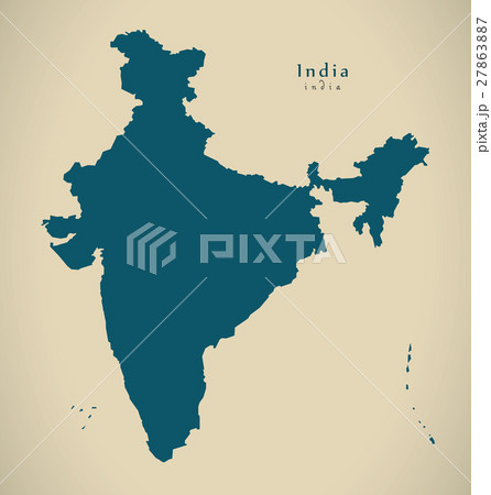 Modern Map - India country mainland illustration Modern Map - India country mainland illustration 27863887