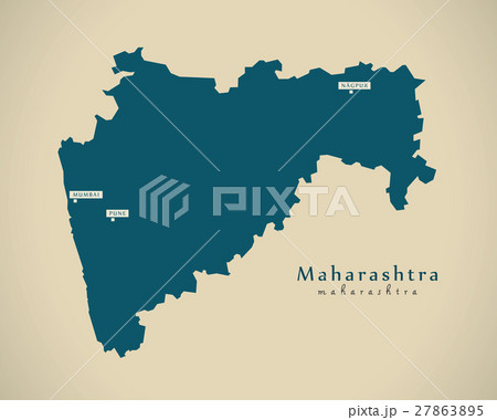 Modern Map - Maharashtra IN India federal state  27863895