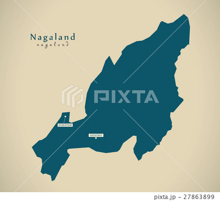 Modern Map - Nagaland IN India federal state Modern Map - Nagaland IN India federal state 27863899