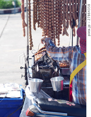 colorful delicious grilled meat balls on street colorful delicious grilled meat balls on street 27864358
