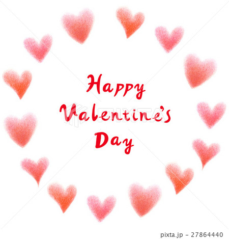 バレンタインの円形ハートフレーム 27864440