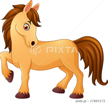 Cute horse cartoon - Stock Illustration [27865272] - PIXTA