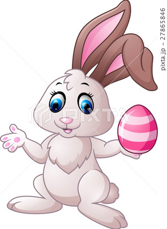 Little bunny holding easter egg 27865846