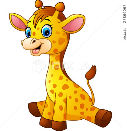 Cartoon baby giraffe sitting Cartoon baby giraffe sitting 27866067