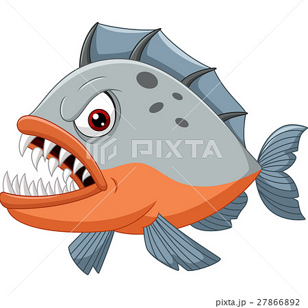 Angry Piranha Cartoonのイラスト素材