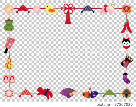 ひなまつり　つるし雛のフレーム素材 27867020