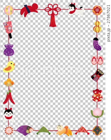 ひなまつり　つるし雛のフレーム素材 27867021