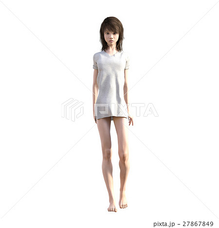 ポーズする綺麗な脚の女性　perming3DCGイラスト素材 27867849
