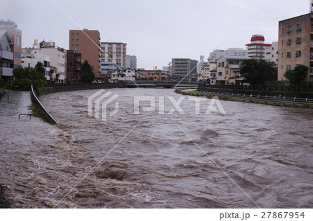 宇都宮市　台風で増水した田川（２０１５年台風18号） 27867954