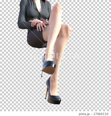 Legs sitting in a chair business woman 3DCG illustration material 27868110