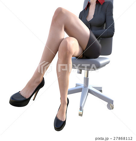 椅子に座った美脚ビジネスウーマン 3dcgイラスト素材のイラスト素材
