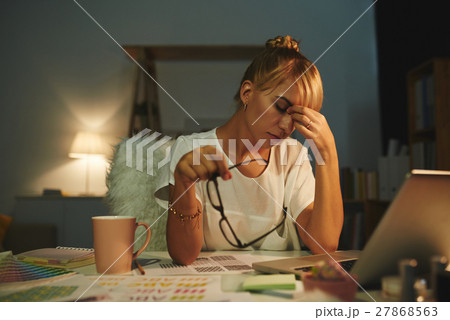 Working late at night Working late at night 27868563