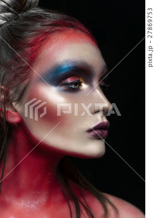 Beauty close-up portrait of beautiful model face 27869753