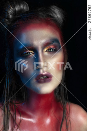 Beauty close-up portrait of beautiful model face 27869762